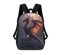 sinyumoney Sac À Dos Scolaire Imprimé En 3D Pour Enfants Dragon in Forest with Flames, Sac À Dos De Voyage Haute Capacité Pour Enfants, Sac À Livres, Sac D'école 17inch