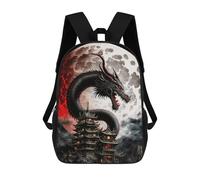 sinyumoney Sac À Dos Scolaire Imprimé En 3D Pour Enfants Dragon Moon Rising, Sac À Dos De Voyage Haute Capacité Pour Enfants, Sac À Livres, Sac D'école 17inch