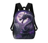 sinyumoney Sac À Dos Scolaire Imprimé En 3D Pour Enfants Dragon Moonlit Palace, Sac À Dos De Voyage Haute Capacité Pour Enfants, Sac À Livres, Sac D'école 17inch