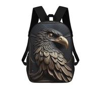 sinyumoney Sac À Dos Scolaire Imprimé En 3D Pour Enfants Eagle Gold Decor, Sac À Dos De Voyage Haute Capacité Pour Enfants, Sac À Livres, Sac D'école 17inch