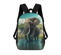 sinyumoney Sac À Dos Scolaire Imprimé En 3D Pour Enfants Elephant in Water Scene Sacs À Livres, Sacs De Voyage Scolaires Grande Capacité Pour Enfants/étudiants/adultes 17inch