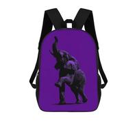 sinyumoney Sac À Dos Scolaire Imprimé En 3D Pour Enfants Elephant Silhouette - Majestic Strength on Purple, Sac À Dos De Voyage Haute Capacité Pour Enfants, Sac À Livres, Sac D'école 17inch