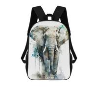 sinyumoney Sac À Dos Scolaire Imprimé En 3D Pour Enfants Elephant Watercolor Sac À Dos Scolaire Pour Enfants, Sac De Voyage, Sac À Livres Tendance, Grand Sac À Dos De Grande Capacité 17inch