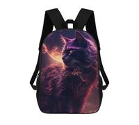 sinyumoney Sac À Dos Scolaire Imprimé En 3D Pour Enfants Enchanted Celestial Feline, Grande Capacité, Idéal Pour Les Voyages, Tendance Et Décontracté 17inch