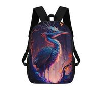 sinyumoney Sac À Dos Scolaire Imprimé En 3D Pour Enfants Enchanted Forest Heron, Sac À Dos De Voyage Haute Capacité Pour Enfants, Sac À Livres, Sac D'école 17inch