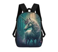 sinyumoney Sac À Dos Scolaire Imprimé En 3D Pour Enfants Enchanted Unicorn Forest, Sac À Dos De Voyage Haute Capacité Pour Enfants, Sac À Livres, Sac D'école 17inch