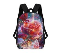 sinyumoney Sac À Dos Scolaire Imprimé En 3D Pour Enfants Enchanted Winter Rose Garden, Sac À Dos De Voyage Haute Capacité Pour Enfants, Sac À Livres, Sac D'école 17inch