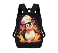 sinyumoney Sac À Dos Scolaire Imprimé En 3D Pour Enfants Epic Penguin Chef Grande Capacité, Sac De Voyage, Sac À Dos Tendance Pour Enfants, Sac À Dos Décontracté 17inch