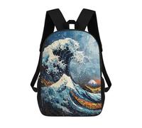 sinyumoney Sac À Dos Scolaire Imprimé En 3D Pour Enfants Expressionist The Great Wave - Bold Contemporary Art Reinterpretation, Grande Capacité, Idéal Pour Les Voyages, Tendance Et Décontracté 17inch