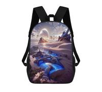 sinyumoney Sac À Dos Scolaire Imprimé En 3D Pour Enfants Fantasy Alien Landscape -3 Sac À Dos Scolaire Pour Enfants, Sac De Voyage, Sac À Livres Tendance, Grand Sac À Dos De Grande Capacité 17inch