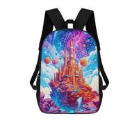 sinyumoney Sac À Dos Scolaire Imprimé En 3D Pour Enfants Fantasy Castle in Space -3, Sac À Dos De Voyage Haute Capacité Pour Enfants, Sac À Livres, Sac D'école 17inch