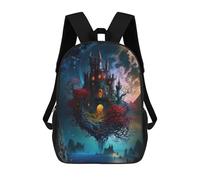sinyumoney Sac À Dos Scolaire Imprimé En 3D Pour Enfants Fantasy Castle Under The Moon -1, Sac À Dos De Voyage Haute Capacité Pour Enfants, Sac À Livres, Sac D'école 17inch