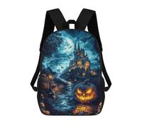 sinyumoney Sac À Dos Scolaire Imprimé En 3D Pour Enfants Fantasy Spooky Pumpkin Sacs À Livres, Sacs De Voyage Scolaires Grande Capacité Pour Enfants/étudiants/adultes 17inch