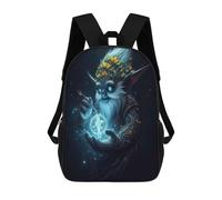 sinyumoney Sac À Dos Scolaire Imprimé En 3D Pour Enfants Fantasy Wizard Holding Magic Circle, Sac À Dos De Voyage Haute Capacité Pour Enfants, Sac À Livres, Sac D'école 17inch