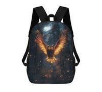 sinyumoney Sac À Dos Scolaire Imprimé En 3D Pour Enfants Fiery Owl in Forest, Grande Capacité, Idéal Pour Les Voyages, Tendance Et Décontracté 17inch