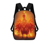 sinyumoney Sac À Dos Scolaire Imprimé En 3D Pour Enfants Fiery Rooster Burning Landscape, Grande Capacité, Idéal Pour Les Voyages, Tendance Et Décontracté 17inch