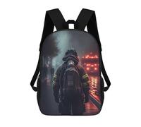 sinyumoney Sac À Dos Scolaire Imprimé En 3D Pour Enfants Firefighter Image, Grande Capacité, Idéal Pour Les Voyages, Tendance Et Décontracté 17inch