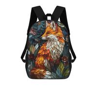sinyumoney Sac À Dos Scolaire Imprimé En 3D Pour Enfants Fox Stained Glass Leaf BG, Grande Capacité, Idéal Pour Les Voyages, Tendance Et Décontracté 17inch