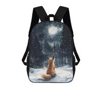 sinyumoney Sac À Dos Scolaire Imprimé En 3D Pour Enfants Fox Under The Moonlight Sac À Dos Scolaire Pour Enfants, Sac De Voyage, Sac À Livres Tendance, Grand Sac À Dos De Grande Capacité 17inch