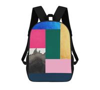 sinyumoney Sac À Dos Scolaire Imprimé En 3D Pour Enfants Geometric Collage 15 Sac À Dos Scolaire Pour Enfants, Sac De Voyage, Sac À Livres Tendance, Grand Sac À Dos De Grande Capacité 17inch