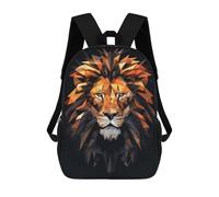 sinyumoney Sac À Dos Scolaire Imprimé En 3D Pour Enfants Geometric Lion Animation Sacs À Livres, Sacs De Voyage Scolaires Grande Capacité Pour Enfants/étudiants/adultes 17inch