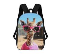 sinyumoney Sac À Dos Scolaire Imprimé En 3D Pour Enfants Giraffe with Sunglasses And Sweater, Sac À Dos De Voyage Haute Capacité Pour Enfants, Sac À Livres, Sac D'école 17inch