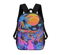 sinyumoney Sac À Dos Scolaire Imprimé En 3D Pour Enfants Glow in Dark Neon Palm Trees, Sac À Dos De Voyage Haute Capacité Pour Enfants, Sac À Livres, Sac D'école 17inch