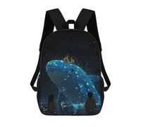 sinyumoney Sac À Dos Scolaire Imprimé En 3D Pour Enfants Glowing Whale Night Sacs À Livres, Sacs De Voyage Scolaires Grande Capacité Pour Enfants/étudiants/adultes 17inch