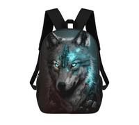 sinyumoney Sac À Dos Scolaire Imprimé En 3D Pour Enfants Glowing Wolf Portrait Artwork, Grande Capacité, Idéal Pour Les Voyages, Tendance Et Décontracté 17inch