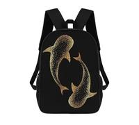 sinyumoney Sac À Dos Scolaire Imprimé En 3D Pour Enfants Gold Whale 23, Grande Capacité, Idéal Pour Les Voyages, Tendance Et Décontracté 17inch