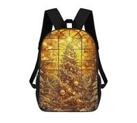 sinyumoney Sac À Dos Scolaire Imprimé En 3D Pour Enfants Golden Christmas Tree, Grande Capacité, Idéal Pour Les Voyages, Tendance Et Décontracté 17inch