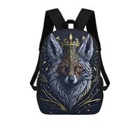sinyumoney Sac À Dos Scolaire Imprimé En 3D Pour Enfants Golden Crown Fox, Grande Capacité, Idéal Pour Les Voyages, Tendance Et Décontracté 17inch