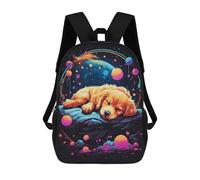 sinyumoney Sac À Dos Scolaire Imprimé En 3D Pour Enfants Golden Retriever Puppy, Grande Capacité, Idéal Pour Les Voyages, Tendance Et Décontracté 17inch