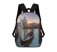 sinyumoney Sac À Dos Scolaire Imprimé En 3D Pour Enfants Gondola at Sunset Venice, Sac À Dos De Voyage Haute Capacité Pour Enfants, Sac À Livres, Sac D'école 17inch
