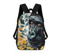 sinyumoney Sac À Dos Scolaire Imprimé En 3D Pour Enfants Gorilla Portrait, Grande Capacité, Idéal Pour Les Voyages, Tendance Et Décontracté 17inch