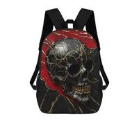 sinyumoney Sac À Dos Scolaire Imprimé En 3D Pour Enfants Gothic Skull Decorative Wall Art, Sac À Dos De Voyage Haute Capacité Pour Enfants, Sac À Livres, Sac D'école 17inch