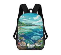 sinyumoney Sac À Dos Scolaire Imprimé En 3D Pour Enfants Great Barrier Reef, Australia, Grande Capacité, Idéal Pour Les Voyages, Tendance Et Décontracté 17inch