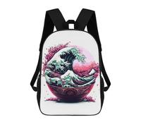 sinyumoney Sac À Dos Scolaire Imprimé En 3D Pour Enfants Great Ramen Wave Sac À Dos Scolaire Pour Enfants, Sac De Voyage, Sac À Livres Tendance, Grand Sac À Dos De Grande Capacité 17inch