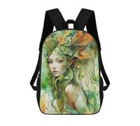 sinyumoney Sac À Dos Scolaire Imprimé En 3D Pour Enfants Green Leafy Forest Fey Sac À Dos Scolaire Pour Enfants, Sac De Voyage, Sac À Livres Tendance, Grand Sac À Dos De Grande Capacité 17inch