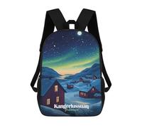 sinyumoney Sac À Dos Scolaire Imprimé En 3D Pour Enfants Greenland Village Night Grande Capacité, Sac De Voyage, Sac À Dos Tendance Pour Enfants, Sac À Dos Décontracté 17inch