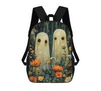 sinyumoney Sac À Dos Scolaire Imprimé En 3D Pour Enfants Halloween Floral Night Grande Capacité, Sac De Voyage, Sac À Dos Tendance Pour Enfants, Sac À Dos Décontracté 17inch