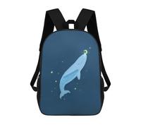 sinyumoney Sac À Dos Scolaire Imprimé En 3D Pour Enfants Happy Whale And Moon, Grande Capacité, Idéal Pour Les Voyages, Tendance Et Décontracté 17inch