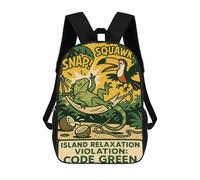 sinyumoney Sac À Dos Scolaire Imprimé En 3D Pour Enfants Island Relaxation Violation Code Green Sacs À Livres, Sacs De Voyage Scolaires Grande Capacité Pour Enfants/étudiants/adultes 17inch