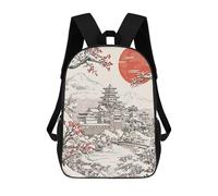 sinyumoney Sac À Dos Scolaire Imprimé En 3D Pour Enfants Japanese Castle Winter Landscape, Grande Capacité, Idéal Pour Les Voyages, Tendance Et Décontracté 17inch
