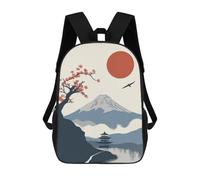 sinyumoney Sac À Dos Scolaire Imprimé En 3D Pour Enfants Japanese Style Landscape Sacs À Livres, Sacs De Voyage Scolaires Grande Capacité Pour Enfants/étudiants/adultes 17inch