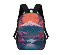 sinyumoney Sac À Dos Scolaire Imprimé En 3D Pour Enfants Japanese Sunset Lake Grande Capacité, Sac De Voyage, Sac À Dos Tendance Pour Enfants, Sac À Dos Décontracté 17inch
