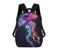 sinyumoney Sac À Dos Scolaire Imprimé En 3D Pour Enfants Jellyfish Neon Animal, Grande Capacité, Idéal Pour Les Voyages, Tendance Et Décontracté 17inch
