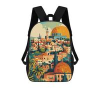 sinyumoney Sac À Dos Scolaire Imprimé En 3D Pour Enfants Jerusalem Cityscape Sacs À Livres, Sacs De Voyage Scolaires Grande Capacité Pour Enfants/étudiants/adultes 17inch