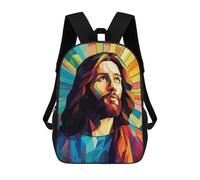 sinyumoney Sac À Dos Scolaire Imprimé En 3D Pour Enfants Jesus Christ Stained Glass, Grande Capacité, Idéal Pour Les Voyages, Tendance Et Décontracté 17inch
