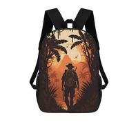 sinyumoney Sac À Dos Scolaire Imprimé En 3D Pour Enfants Jungle Explorer at Sunset Sac À Dos Scolaire Pour Enfants, Sac De Voyage, Sac À Livres Tendance, Grand Sac À Dos De Grande Capacité 17inch